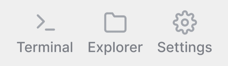 Explorer & Terminal in Toolbar