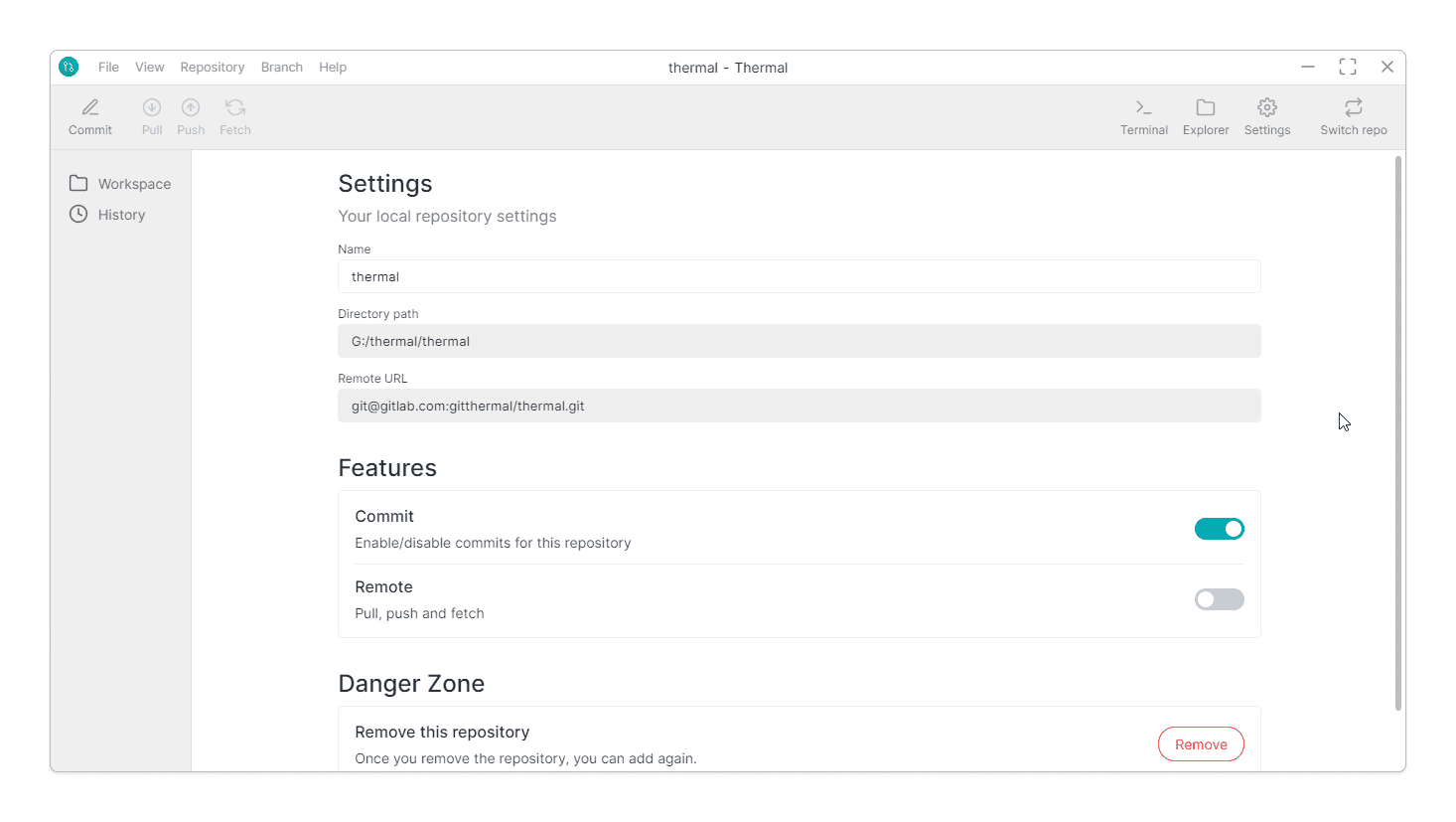 Repository settings