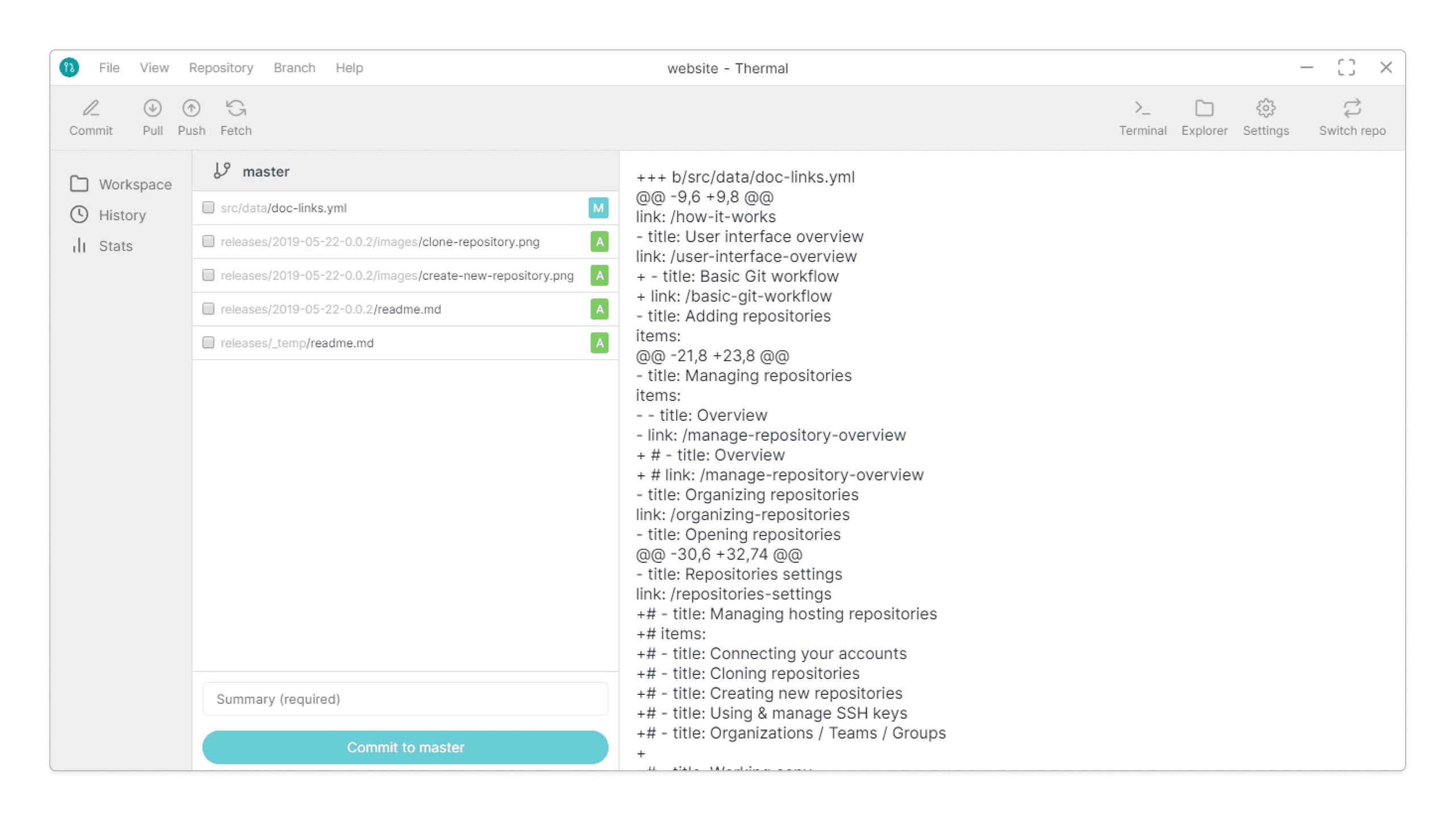 File diff in workspace